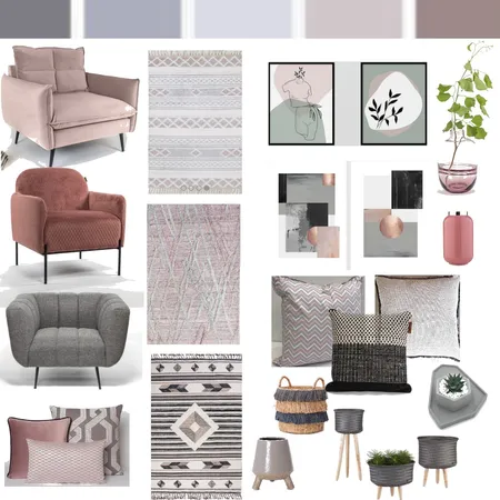 Grat and pink Interior Design Mood Board by ravitrod73 on Style Sourcebook