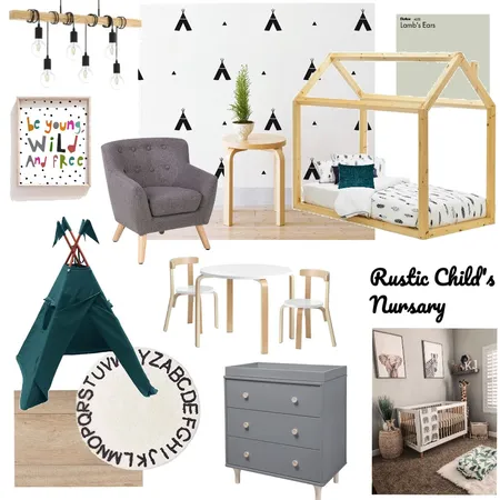Modern Rustic Child's Nursery Interior Design Mood Board by NV Creative Spaces on Style Sourcebook