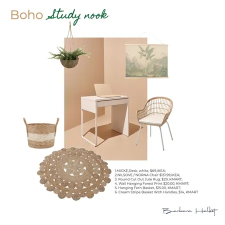 Boho Study nook Interior Design Mood Board by Barbara Halket Interiors on Style Sourcebook