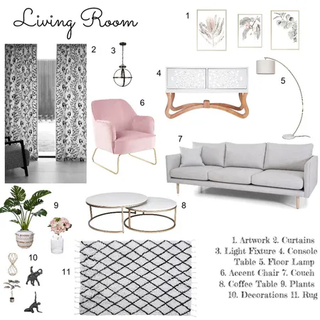 Living Room Module 9 Interior Design Mood Board by celesteseaman on Style Sourcebook