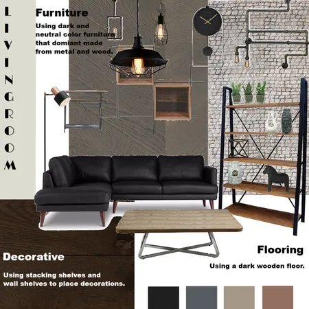 Industrial Living Room Interior Design Mood Board by Gifa Putri on Style Sourcebook