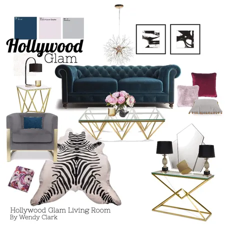 Hollywood Glam Interior Design Mood Board by wclark on Style Sourcebook