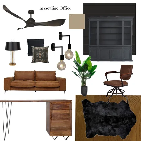 Masculine Office Interior Design Mood Board by ChristaGuarino on Style Sourcebook