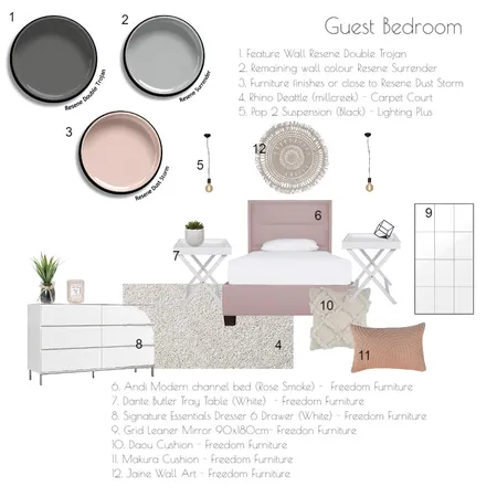 Module 9 - Guest Bedroom Interior Design Mood Board by ShontaeR on Style Sourcebook