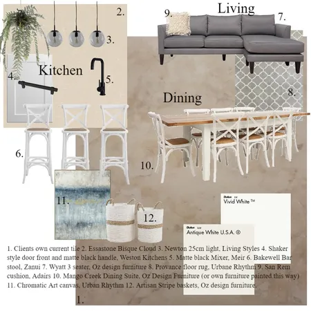 Kleidon Kitchen / Dining/ living Interior Design Mood Board by tmboyes on Style Sourcebook