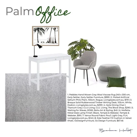 Palm Office Interior Design Mood Board by Barbara Halket Interiors on Style Sourcebook