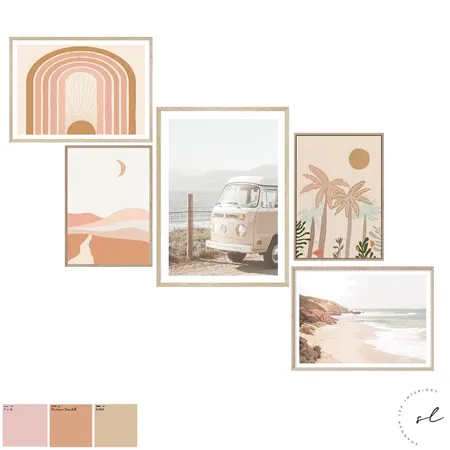Pink Boho Gallery Wall Interior Design Mood Board by Shannah Lea Interiors on Style Sourcebook