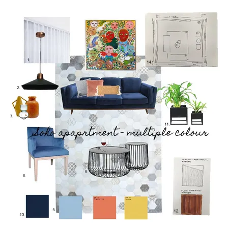 Leftbank appartment - living room Soho Interior Design Mood Board by Sinead on Style Sourcebook