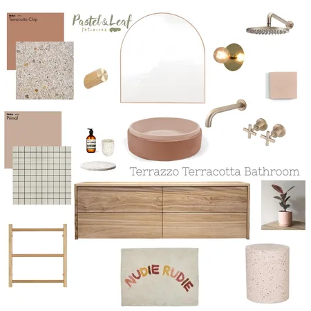 Terrazzo Terracotta Bathroom Interior Design Mood Board by Pastel and Leaf Interiors on Style Sourcebook