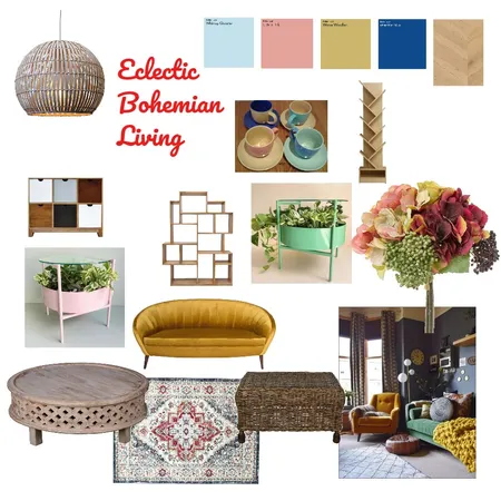 Eclectic Bohemian Living Interior Design Mood Board by Michelle Baker on Style Sourcebook