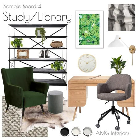 Study/Library Interior Design Mood Board by annamacgodkin on Style Sourcebook