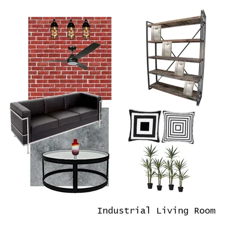 Industrial Living Room Interior Design Mood Board by pykho on Style Sourcebook