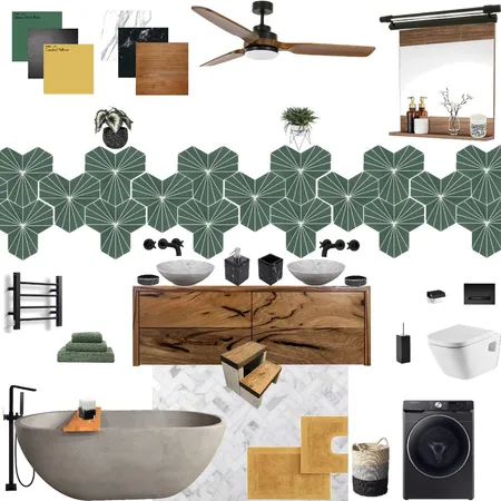Guest Laundry Bathroom Interior Design Mood Board by MarionGuerin on Style Sourcebook