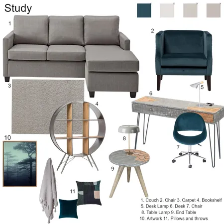 Study Interior Design Mood Board by Claudette on Style Sourcebook