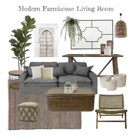 Modern Farmhouse Living Room Interior Design Mood Board by nel767 on Style Sourcebook