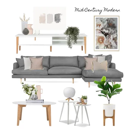 Mid-Century Modern Living Room Interior Design Mood Board by nel767 on Style Sourcebook
