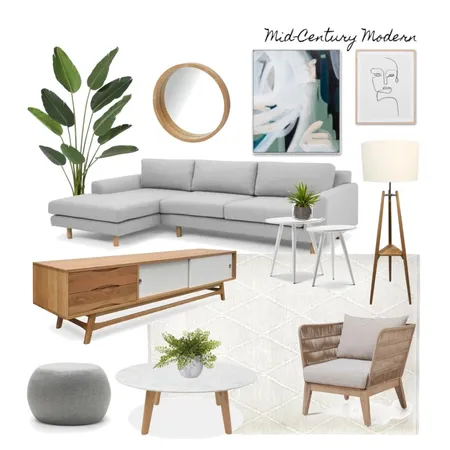 Mid-Century Modern Living Room Interior Design Mood Board by nel767 on Style Sourcebook