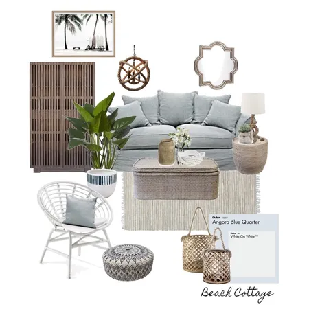 Beach Cottage Living Room Interior Design Mood Board by nel767 on Style Sourcebook