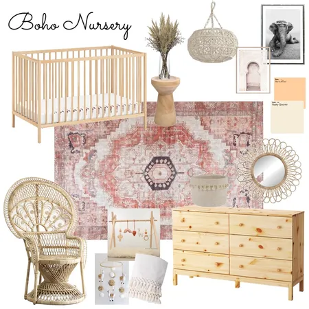 Boho Nursery Girl Interior Design Mood Board by Tfqinteriors on Style Sourcebook
