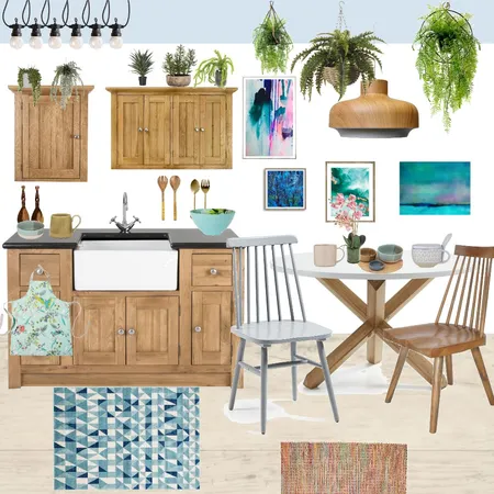 Boho Girly Dining Corner Kitchen Interior Design Mood Board by Mermaid on Style Sourcebook