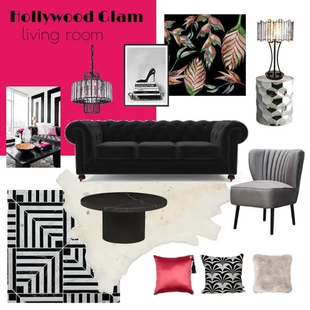 Hollywood Glam Living Room Interior Design Mood Board by janiehachey on Style Sourcebook