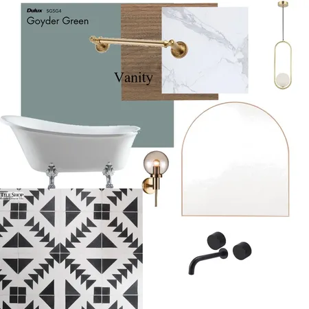Mid century Modern Bathroom reno Interior Design Mood Board by DaintyTcup on Style Sourcebook