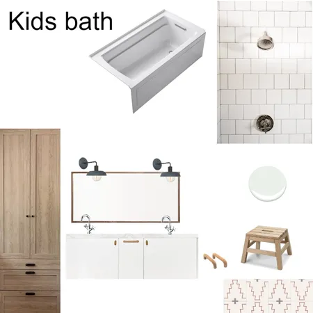 Kids bath withcle tile floor Interior Design Mood Board by knadamsfranklin on Style Sourcebook