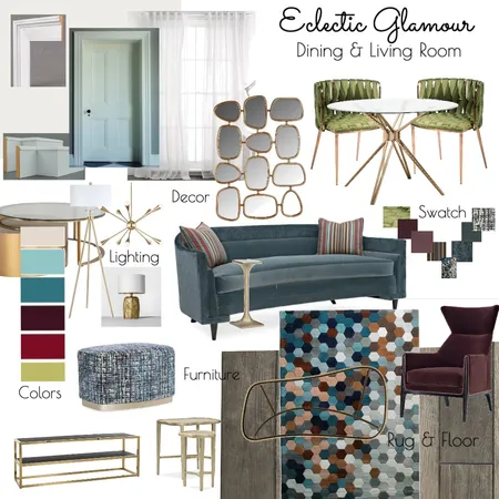 Eclectic Glamour - Actual Interior Design Mood Board by Azra Mahmood on Style Sourcebook