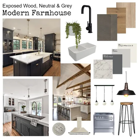 Module 3 - Modern Farmhouse Kitchen Interior Design Mood Board by rachweaver21 on Style Sourcebook