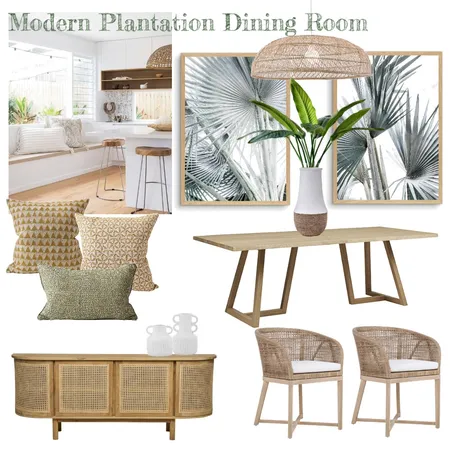 Tropical Dining Room Interior Design Mood Board by Dani Designs on Style Sourcebook