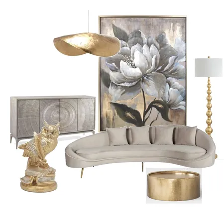 Golden flower living room Interior Design Mood Board by Simona Jack on Style Sourcebook
