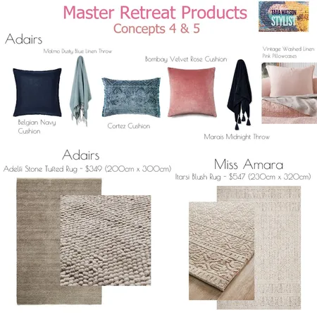 Master Retreat Products 4 & 5 Interior Design Mood Board by Blush Interior Styling on Style Sourcebook