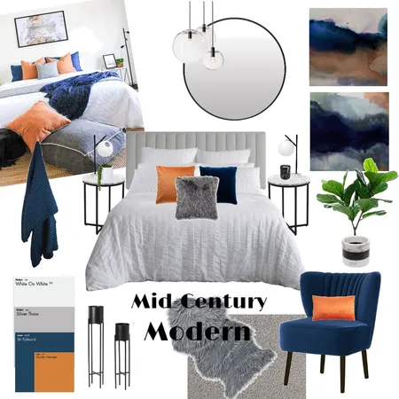 Mid-Century Modern Bedroom Interior Design Mood Board by Jaimee Voigt on Style Sourcebook