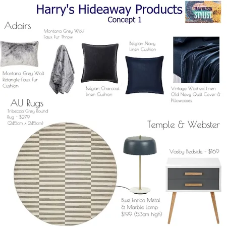 Harry's Hideaway Products 1 Interior Design Mood Board by Blush Interior Styling on Style Sourcebook
