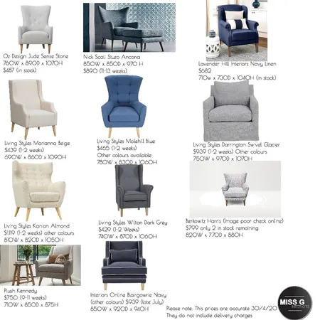Update Canterbury Occasional Chairs Interior Design Mood Board by MISS G Interiors on Style Sourcebook