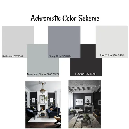 Achromatic Color Scheme Interior Design Mood Board by Katie Anne Designs on Style Sourcebook