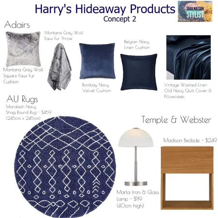 Harry's Hideaway Products 2 Interior Design Mood Board by Blush Interior Styling on Style Sourcebook