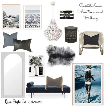 Coastal Luxe Hallway and Front Living room Interior Design Mood Board by Luxe Style Co. on Style Sourcebook
