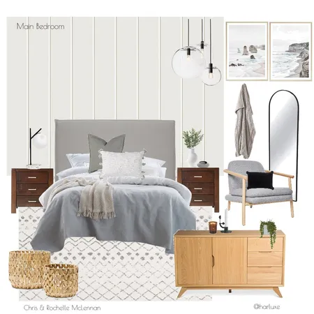 Rochelle Main Bedroom Interior Design Mood Board by Harluxe Interiors on Style Sourcebook