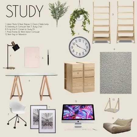 Study Interior Design Mood Board by Celia Gong on Style Sourcebook