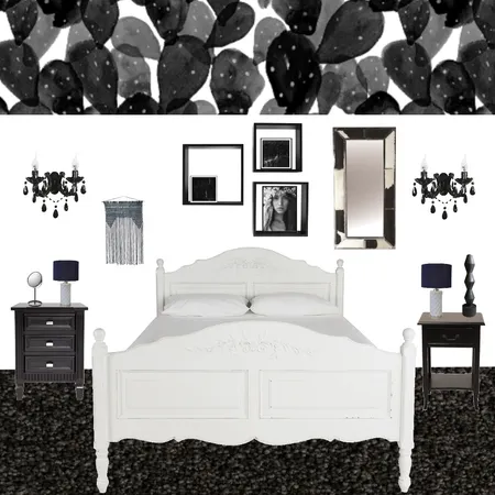 Black & White Bedroom Interior Design Mood Board by Mermaid on Style Sourcebook