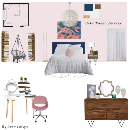 Boho Tween Bedroom Interior Design Mood Board by MarquardtJess on Style Sourcebook