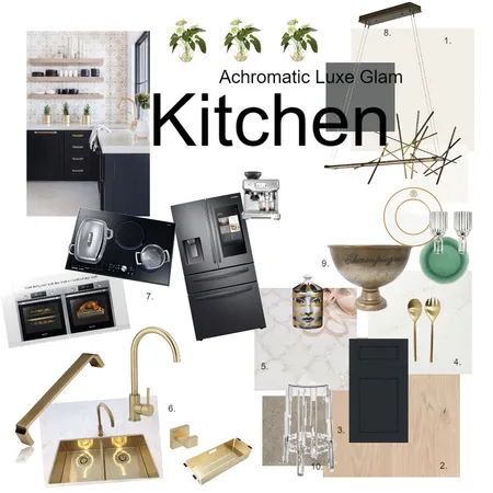 Achromatic Luxe Kitchen Interior Design Mood Board by Studio 33 on Style Sourcebook
