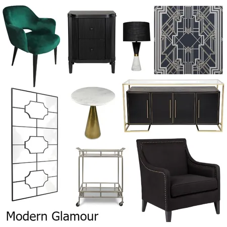 Modern Glamour Interior Design Mood Board by Unearth Interiors on Style Sourcebook