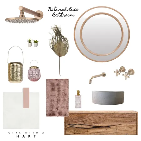 Natural Luxe Bathroom Interior Design Mood Board by Girl with a Hart Interiors on Style Sourcebook
