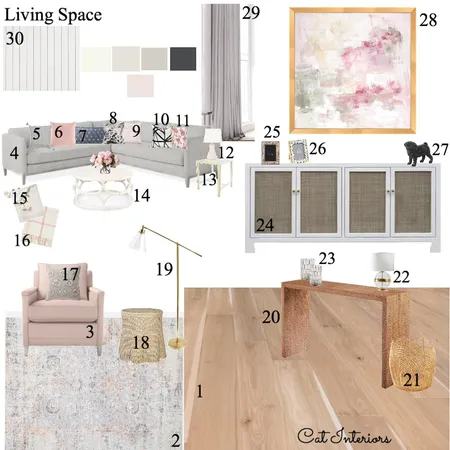 Module 9 Living Space Interior Design Mood Board by Cat1 on Style Sourcebook