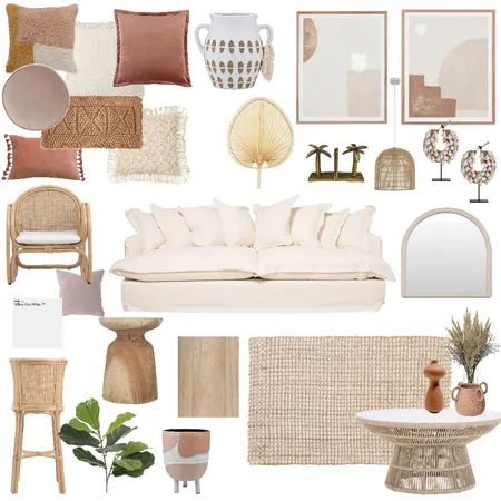 Dreamy Boho Loungeroom Interior Design Mood Board by athomewithcaitlyn on Style Sourcebook