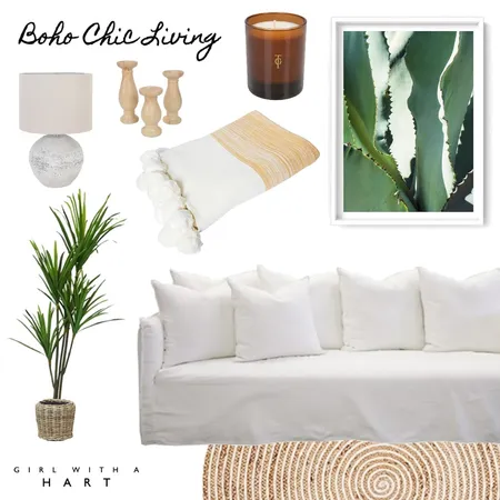 Boho Chic Living Interior Design Mood Board by Girl with a Hart Interiors on Style Sourcebook