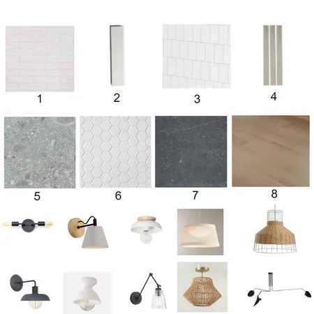 Tile options and lighting Interior Design Mood Board by knadamsfranklin on Style Sourcebook