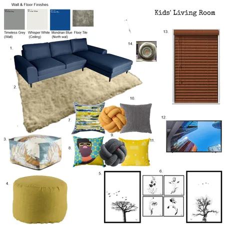 Kids' Living Room Interior Design Mood Board by momomo on Style Sourcebook